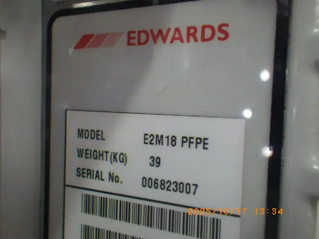 エドワーズ Edwards E2M18 銘板写真(2/2)