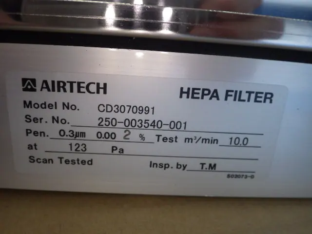 日本エアーテック Airtech CD3070991 銘板写真(2/2)