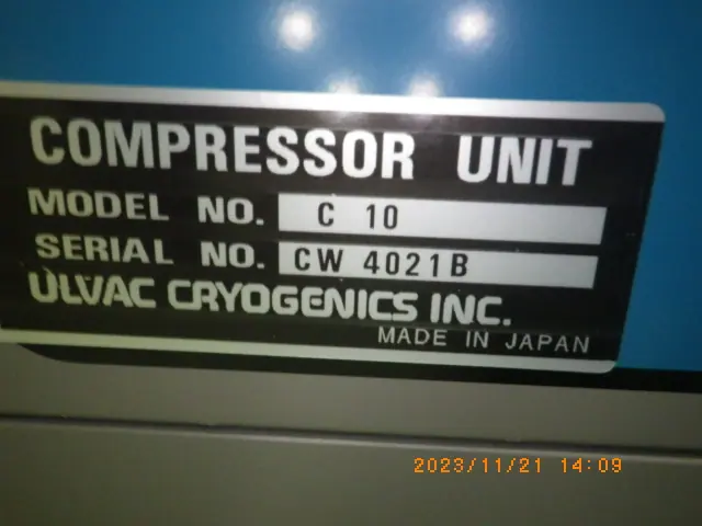アルバック Ulvac C10 銘板写真(2/2)