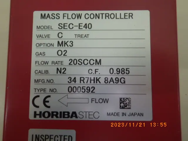 堀場エステック Stec SEC-E40 銘板写真(2/2)
