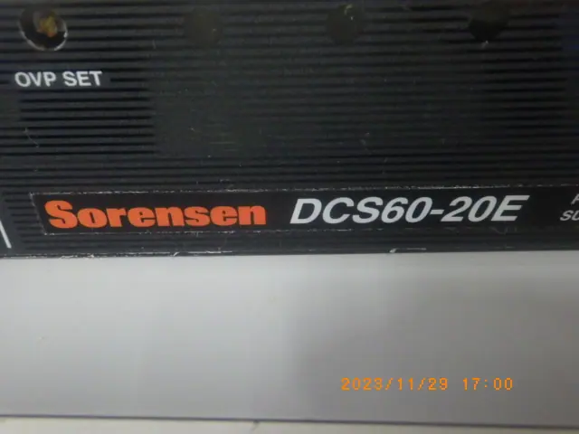 Sorensen DCS60-20E 銘板写真(2/2)