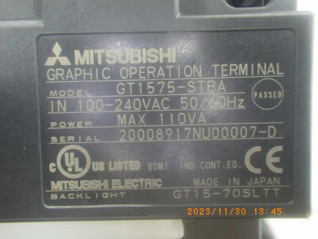 三菱電機 Mitsubishi GT1575-STBA 銘板写真(2/2)