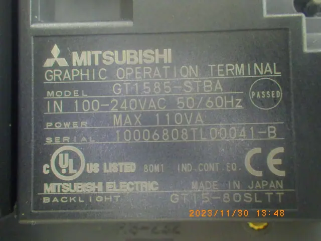 三菱電機 Mitsubishi GT1585-STBA 銘板写真(2/2)