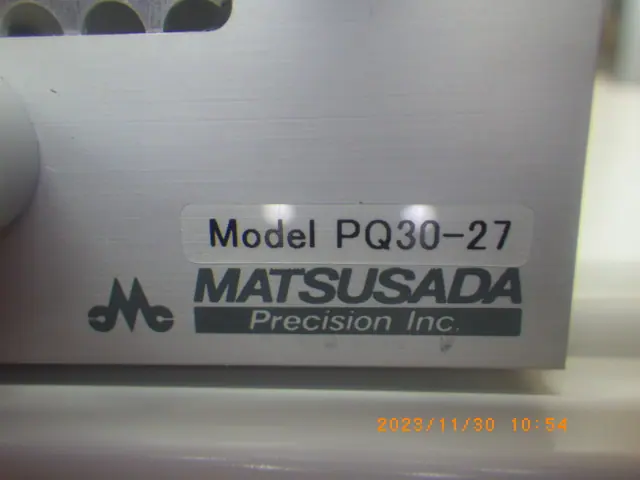 松定プレシジョン Matsusada PQ30-27 銘板写真(2/2)