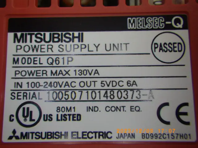 三菱電機 Mitsubishi Q61P 銘板写真(2/2)