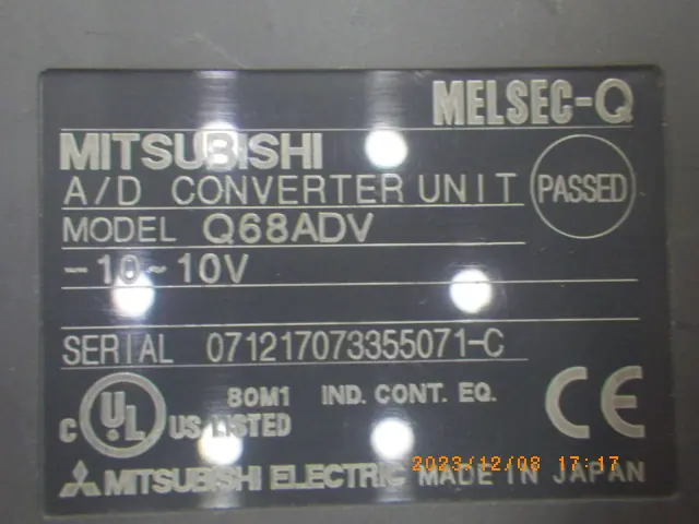 三菱電機 Mitsubishi Q68ADV 銘板写真(2/2)
