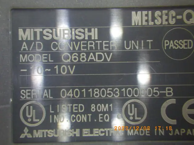 三菱電機 Mitsubishi Q68ADV 銘板写真(2/2)