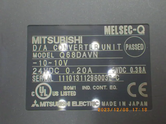 三菱電機 Mitsubishi Q68DAVN 銘板写真(2/2)