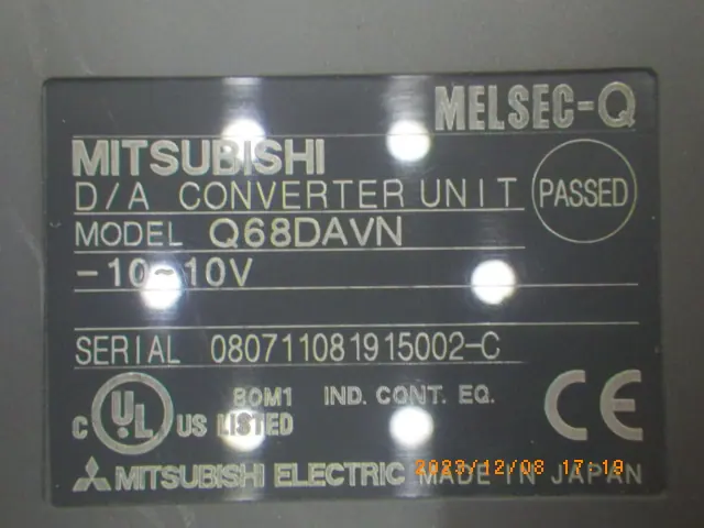 三菱電機 Mitsubishi Q68DAVN 銘板写真(2/2)