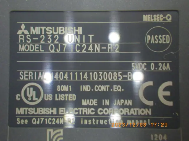 三菱電機 Mitsubishi QJ71C24N-R2 銘板写真(2/2)