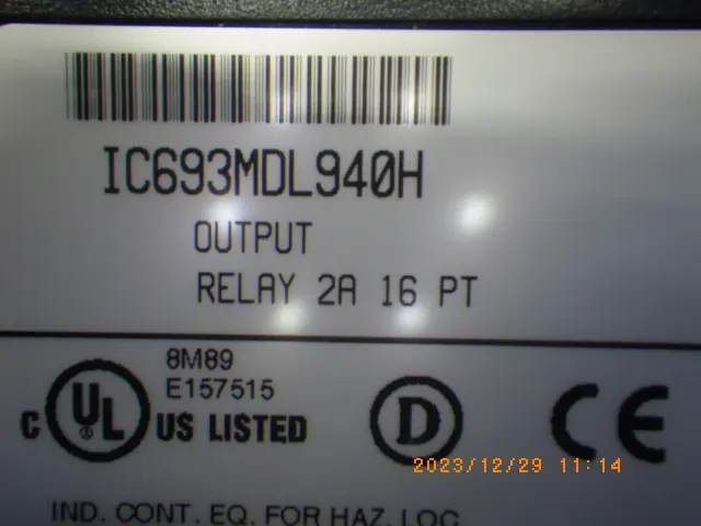 ファナック IC693MDL940H 銘板写真(2/2)