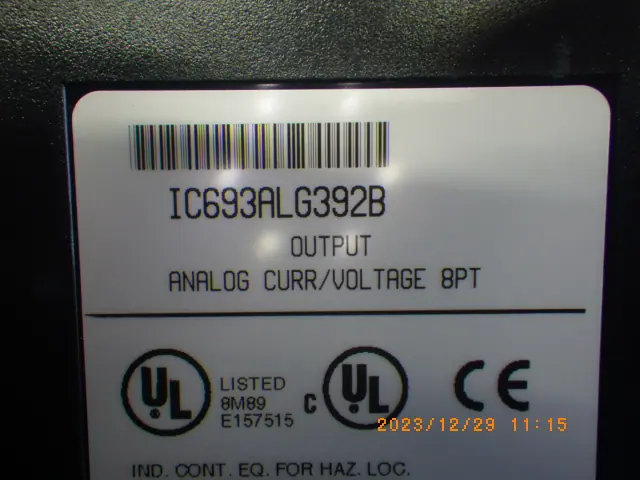 ファナック IC693ALG392B 銘板写真(2/2)