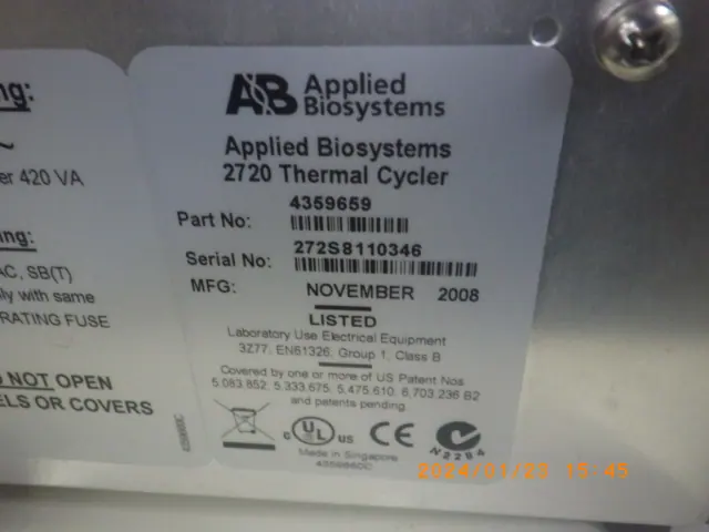 Applied Biosystems 2720 銘板写真(6/11)
