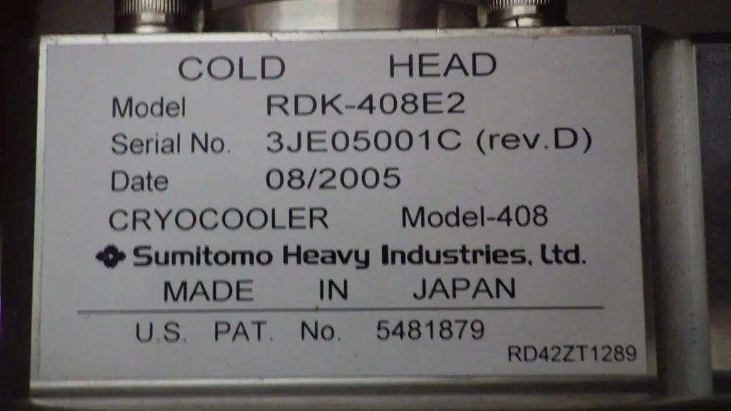 住友重機械工業 Sumitomo Heavy Industries RDK-408E2 銘板写真(2/2)