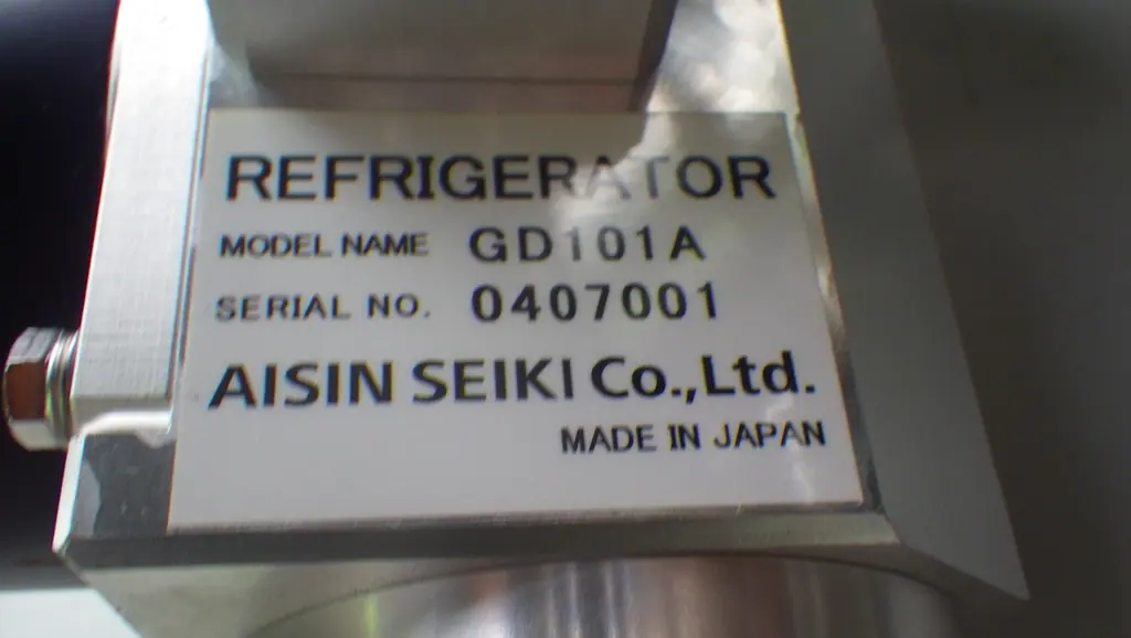 アイシン GD101A 銘板写真(2/2)