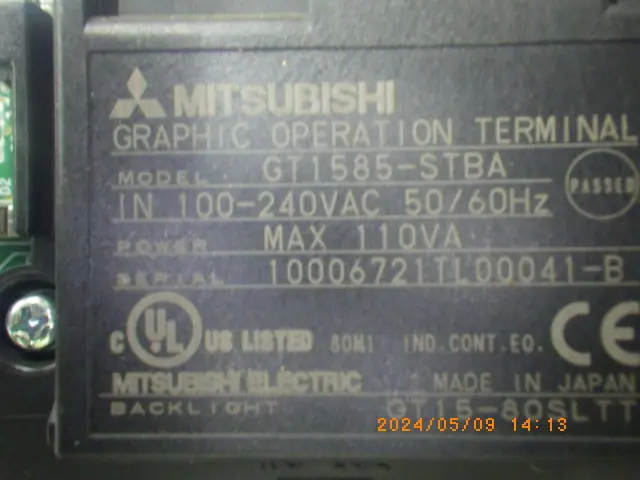 三菱電機 Mitsubishi GT1585-STBA 銘板写真(2/2)