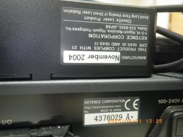 キーエンス Keyence LT-9500/LT9010M 銘板写真(2/2)