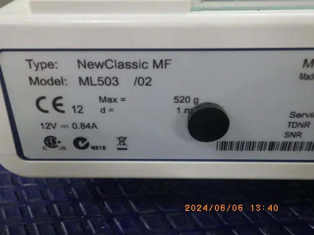 メトラートレド ML503 銘板写真(2/2)