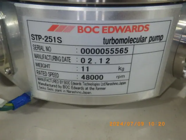 エドワーズ Edwards STP-251S 銘板写真(2/2)