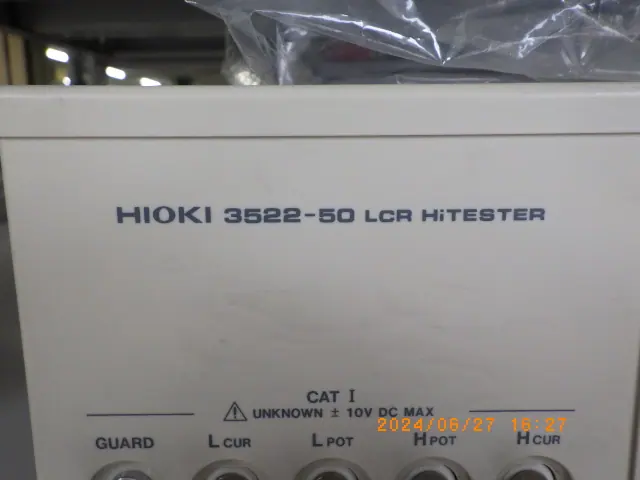 日置電機 Hioki 3522‐50 銘板写真(2/2)