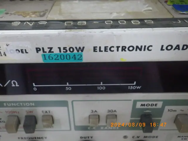 菊水電子工業 Kikusui PLZ150W 銘板写真(2/2)