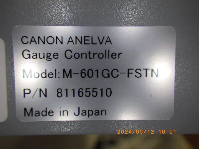 アネルバ ANELVA M-601GC 銘板写真(2/2)