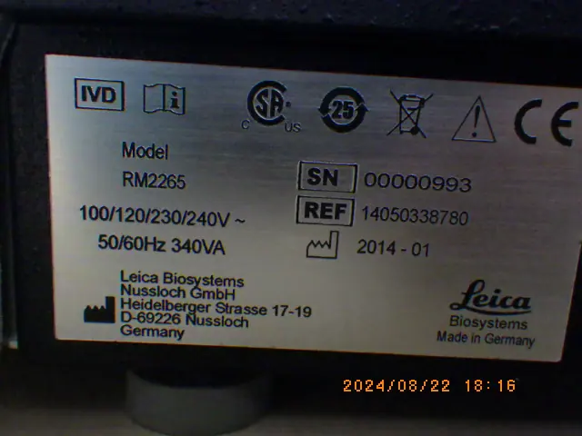 ライカ Leica RM2265 銘板写真(2/2)