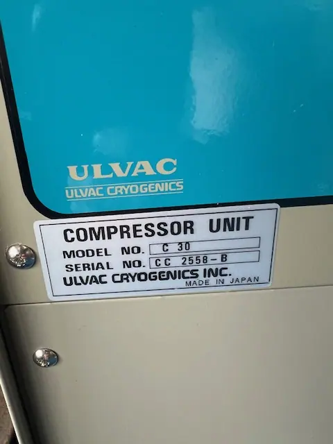 アルバック Ulvac C30 銘板写真(2/2)