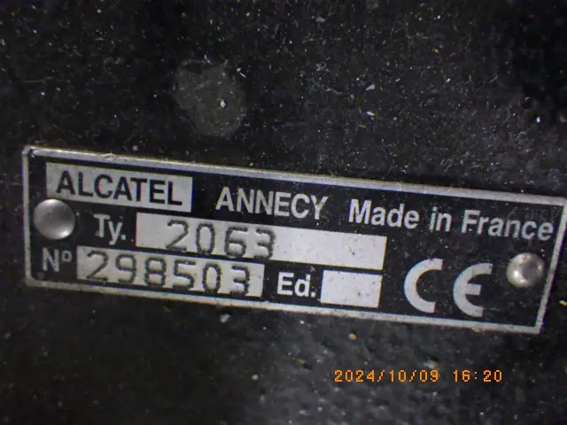 アルカテル Alcatel Ty 2063 銘板写真(3/4)