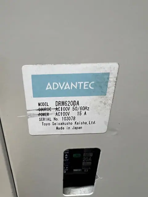 アドバンテック Advantec DRM620DA 銘板写真(2/2)