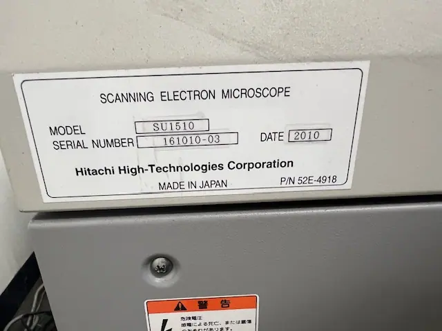 日立 Hitachi SU1510 銘板写真(2/2)