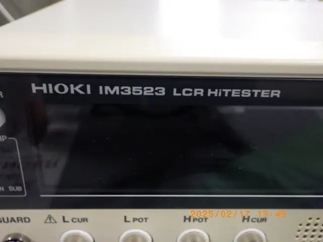 日置電機 Hioki IM3523 銘板写真(2/2)