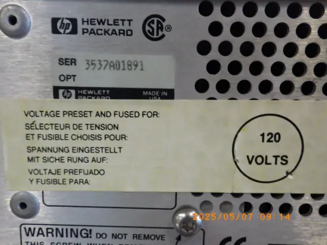 キーサイト(HP/アジレント) Keysight 8648C 銘板写真(2/2)