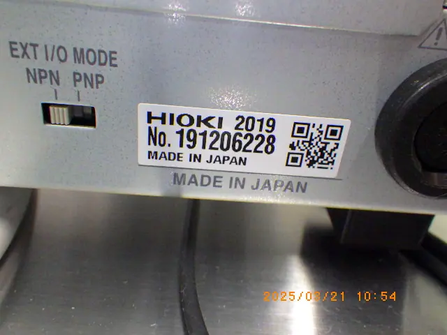 日置電機 Hioki RM3545 銘板写真(2/2)