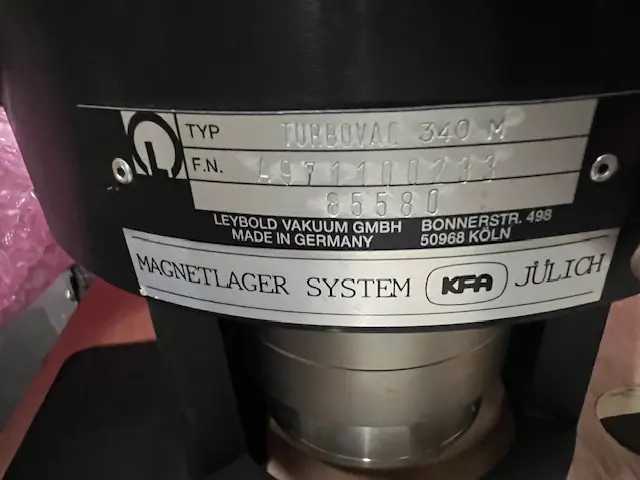 ライボルト Leybold TURBOVAC 340M 銘板写真(2/2)