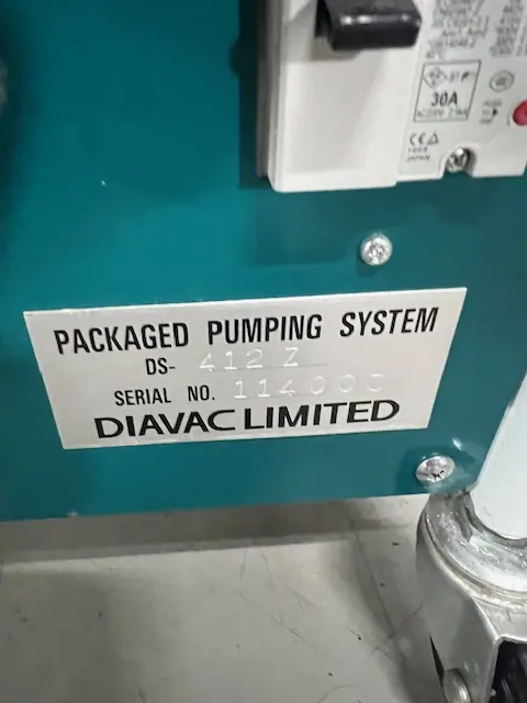 大亜真空 DIAVAC DS-412Z 銘板写真(2/2)