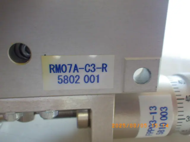 神津精機 RM07A-C3-R 銘板写真(2/2)