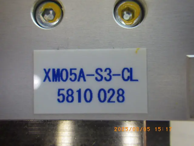 神津精機 XM05A-S3-CL 銘板写真(2/2)