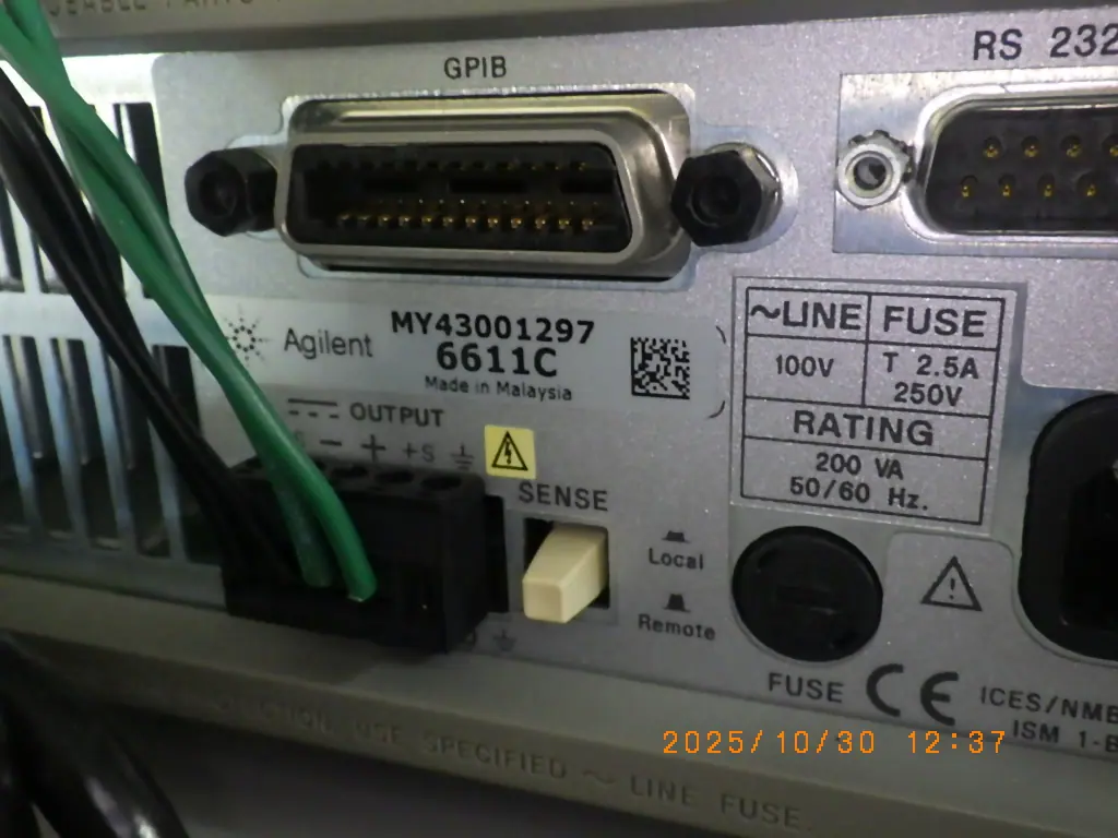 キーサイト(HP/アジレント) Keysight 6611C 銘板写真(2/2)
