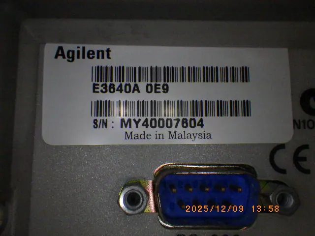 キーサイト(HP/アジレント) Keysight E3640A 0E9 銘板写真(2/2)