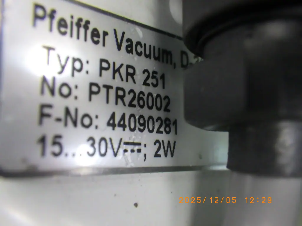 ファイファー Pfeiffer PKR251 銘板写真(2/2)