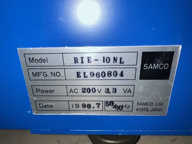 サムコ Samco RIE-10NL 銘板写真(2/2)