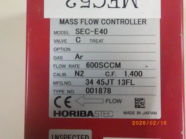 堀場エステック Stec SEC-E40 銘板写真(2/2)