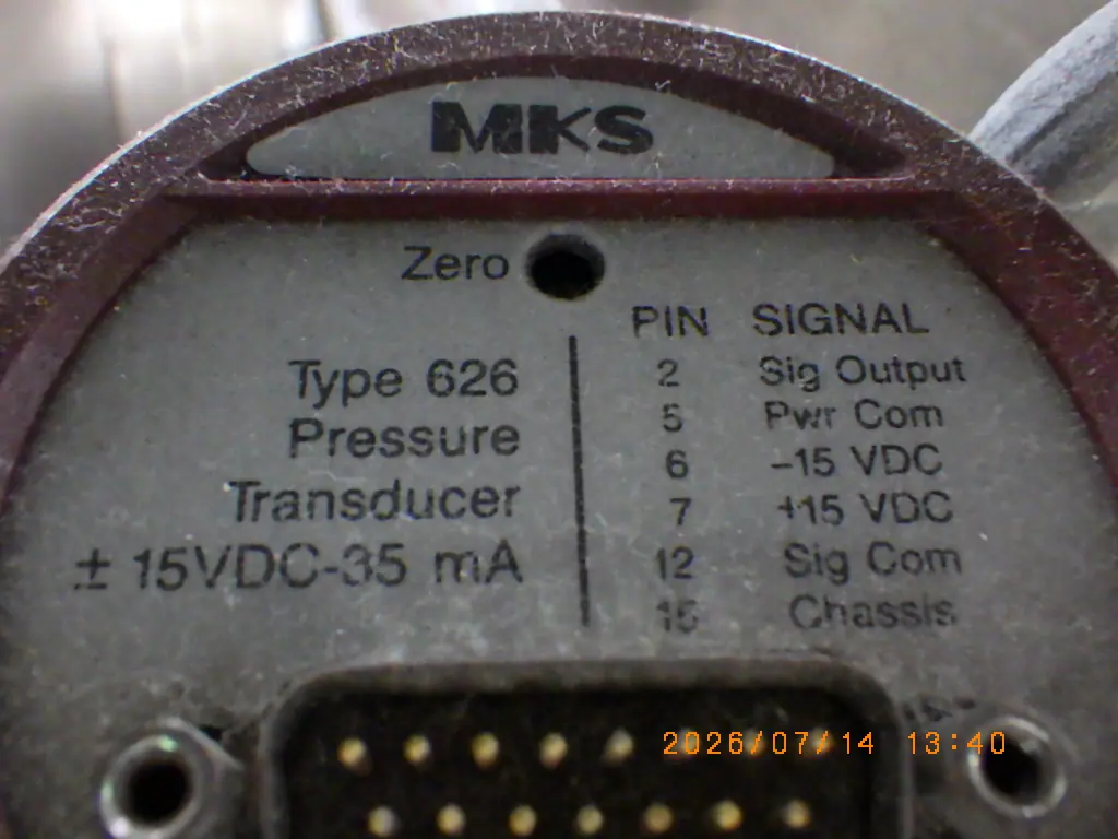 MKS Type626 銘板写真(2/2)