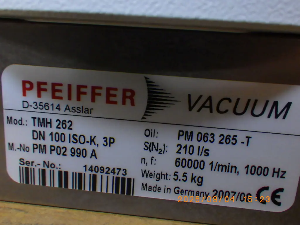 ファイファー Pfeiffer TMH262 写真(2/2)