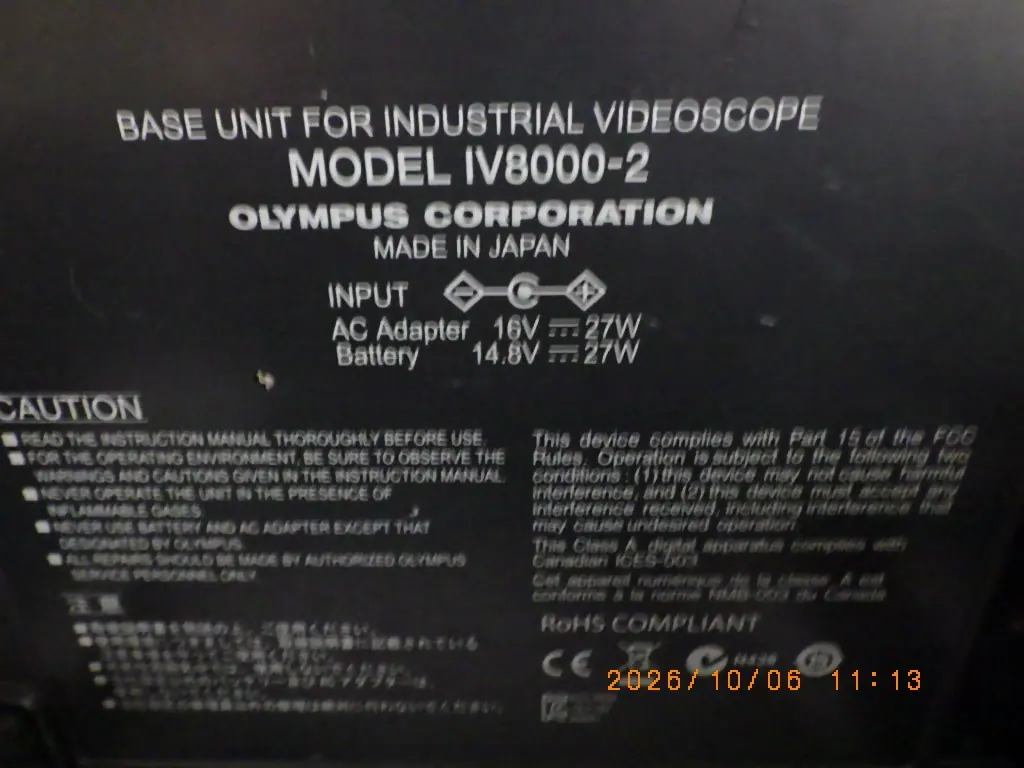 オリンパス Olympus IV8000-2 銘板写真(5/5)